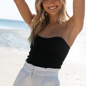 NWT petal & pup black ribbed knit tube top